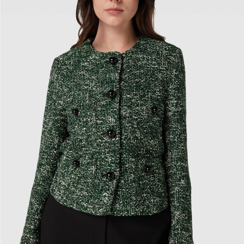 Mango Dark Green Tweed Blazer